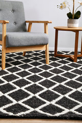 Raya Black Wool Blend Rug