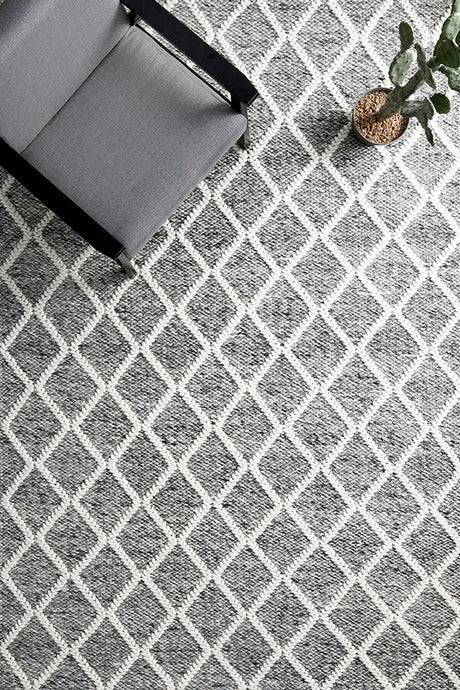 Raya Grey Wool Blend Rug