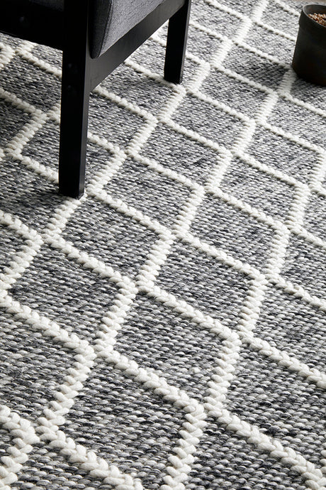 Raya Grey Wool Blend Rug