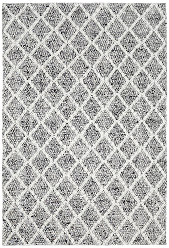 Raya Grey Wool Blend Rug