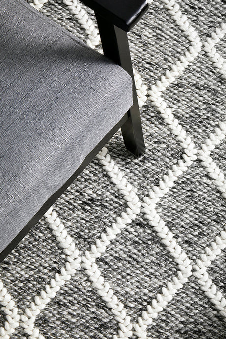 Raya Grey Wool Blend Rug