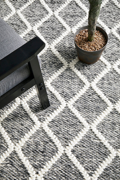 Raya Grey Wool Blend Rug