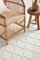 Raya White Wool Blend Rug