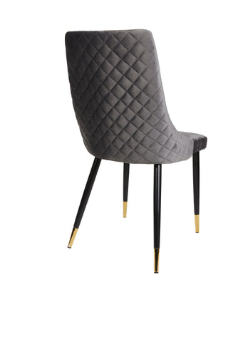Gladiola Slate Velvet Dining Chairs - Set of 2
