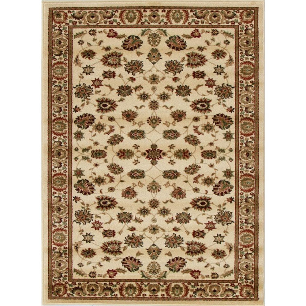 Traditional Floral Design Rug Ivory