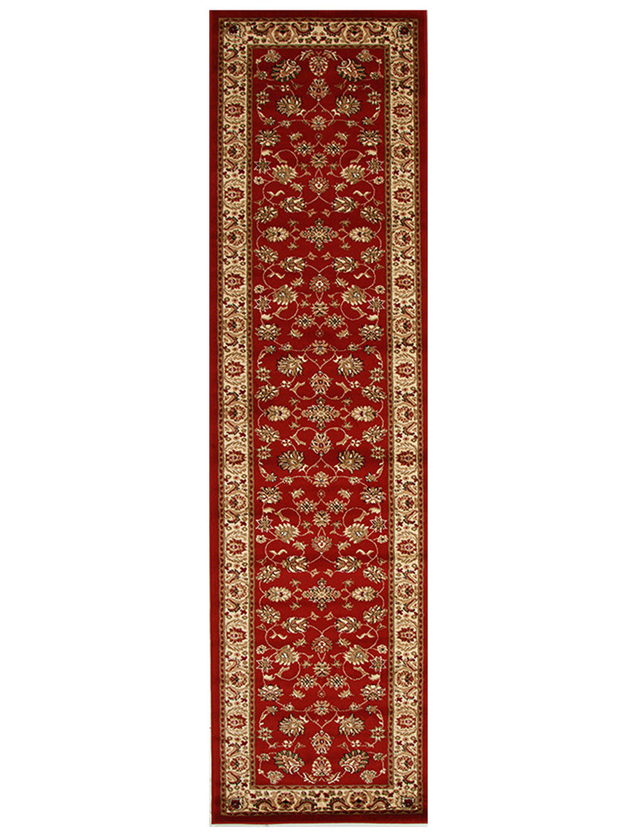 Traditional Floral Design Rug Red