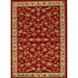 Traditional Floral Design Rug Red