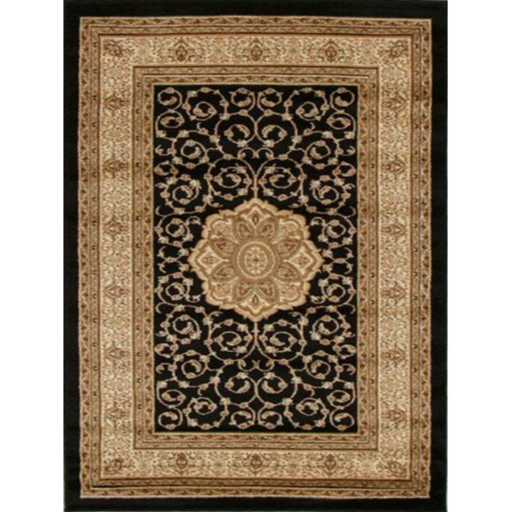 Medallion Classic Design Rug Black