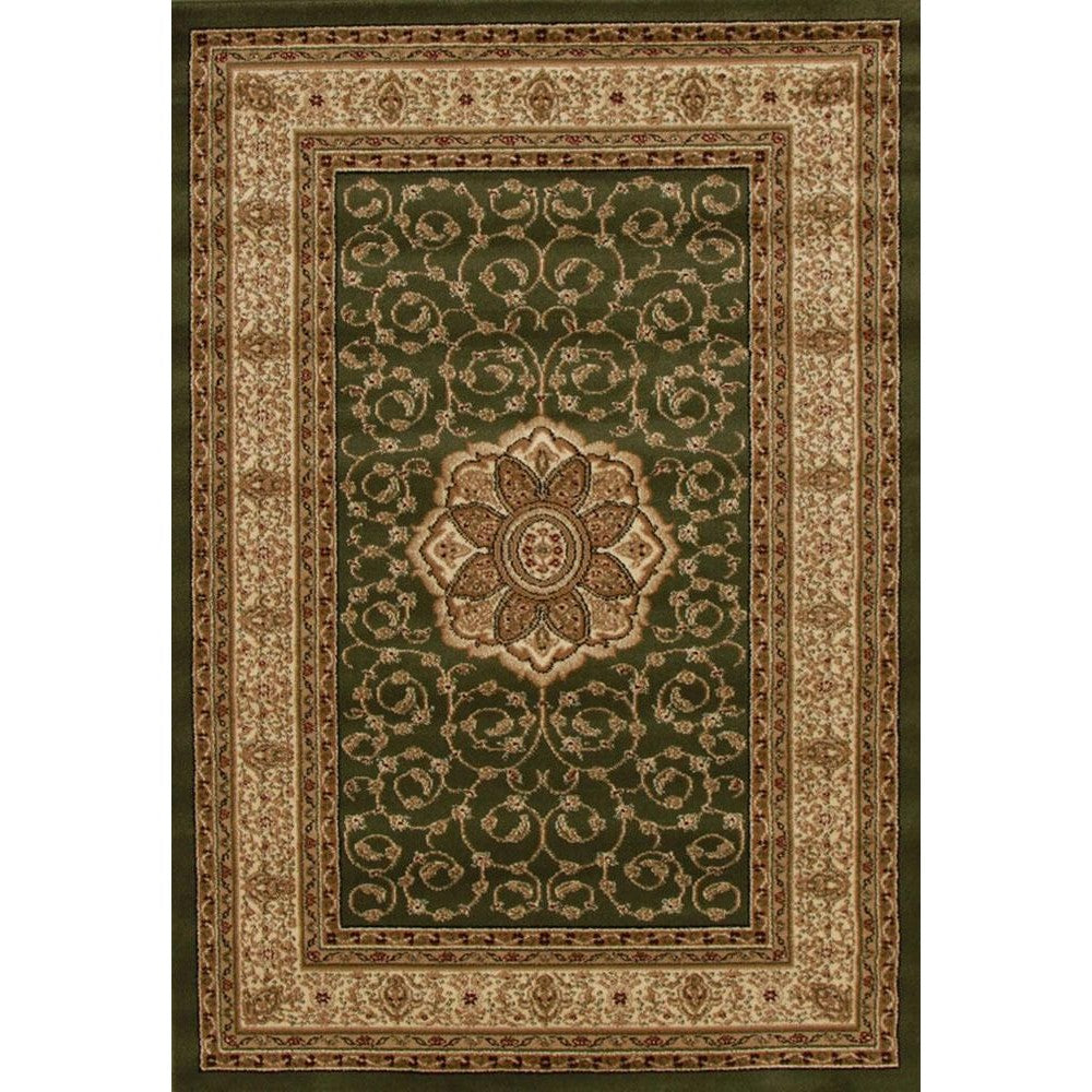 Medallion Classic Design Rug Green