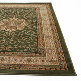 Medallion Classic Design Rug Green