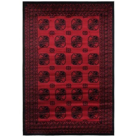 Classic Afghan Design Rug Red - Lost Design Society