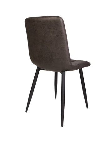 Tellus Grey Faux Leather Dining Chairs - Set of 2