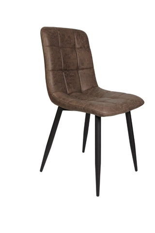 Tellus Taupe Faux Leather Dining Chairs - Set of 2