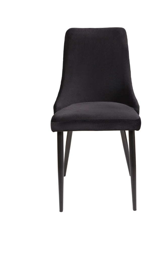 Pluto Black Velvet Dining Chairs - Set of 2