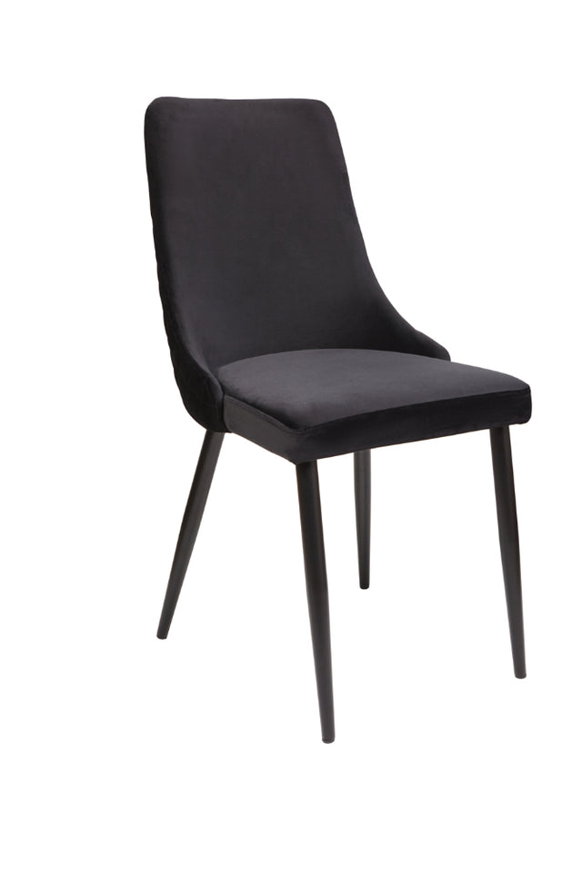 Pluto Black Velvet Dining Chairs - Set of 2