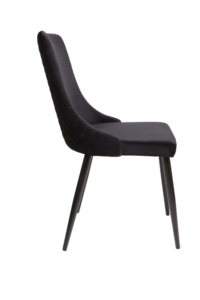 Pluto Black Velvet Dining Chairs - Set of 2