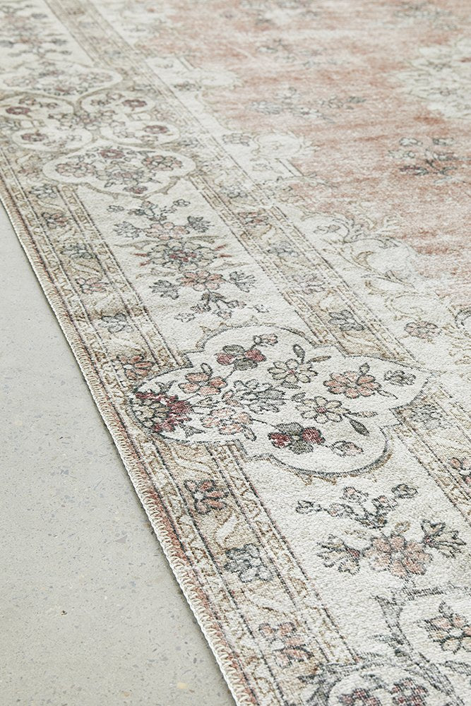 Karson Peach Very Thin Washable Rug