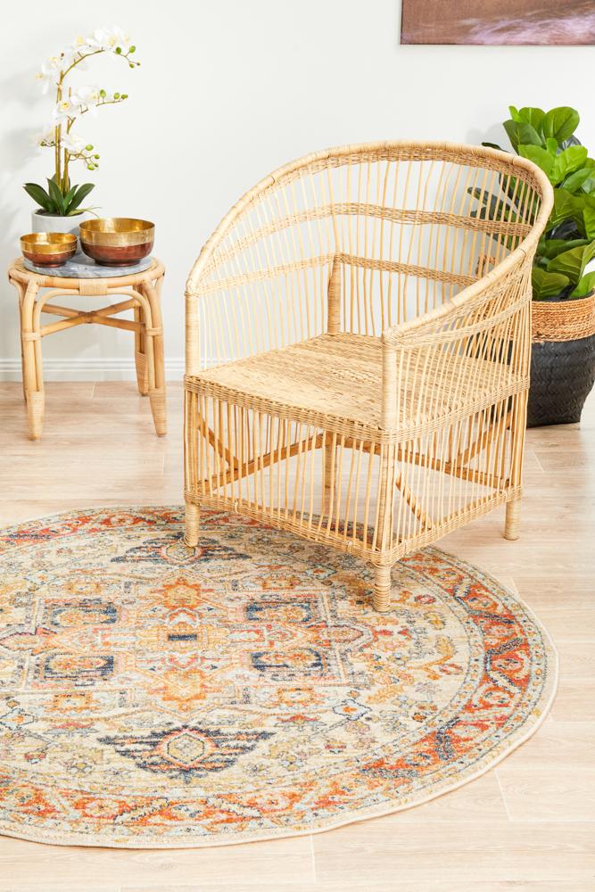 Estate Shamba Rust Round Transitional Rug