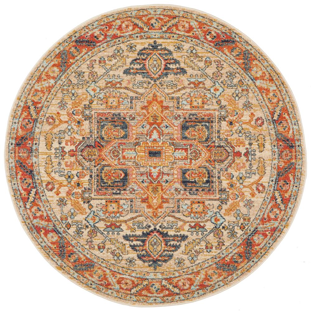 Estate Shamba Rust Round Transitional Rug