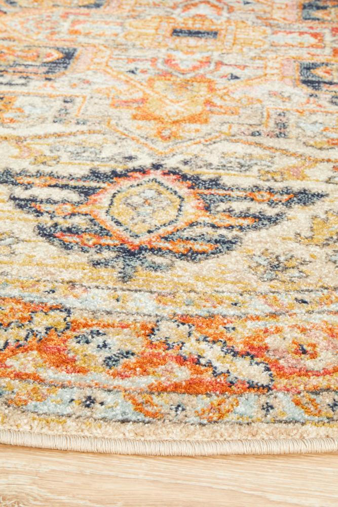 Estate Shamba Rust Round Transitional Rug