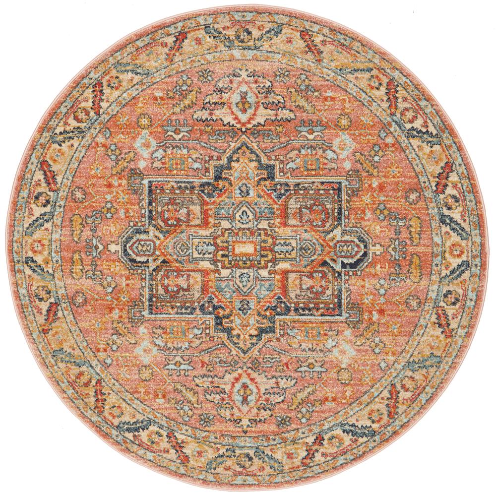 Estate Salmon Round Transitional Rug