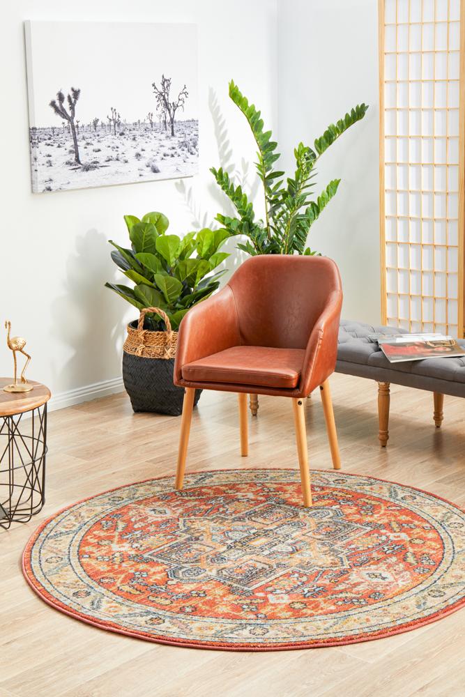 Estate Terracotta Round Transitional Rug