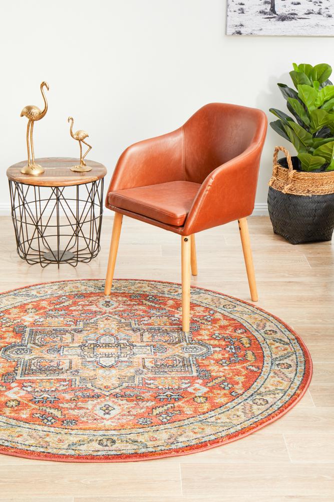 Estate Terracotta Round Transitional Rug