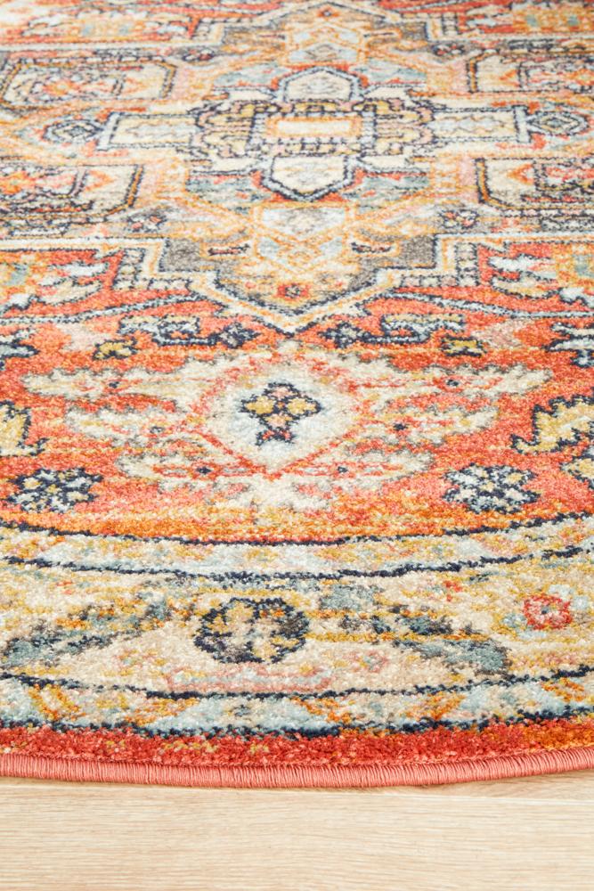 Estate Terracotta Round Transitional Rug