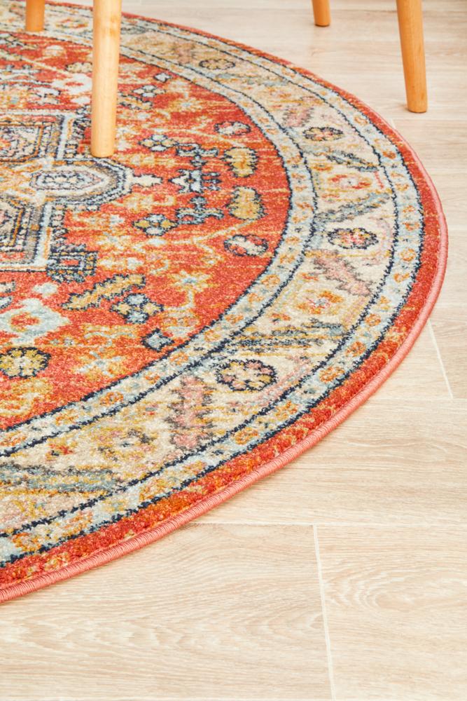 Estate Terracotta Round Transitional Rug – Lost Design Society
