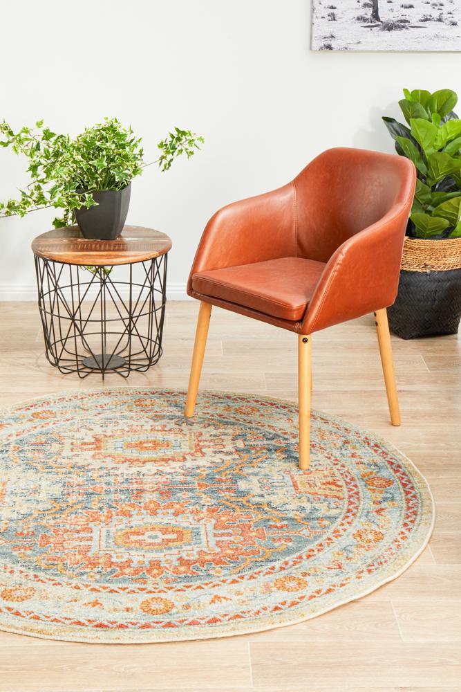 Estate Blue Round Transitional Rug