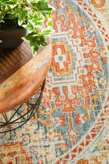 Estate Blue Round Transitional Rug