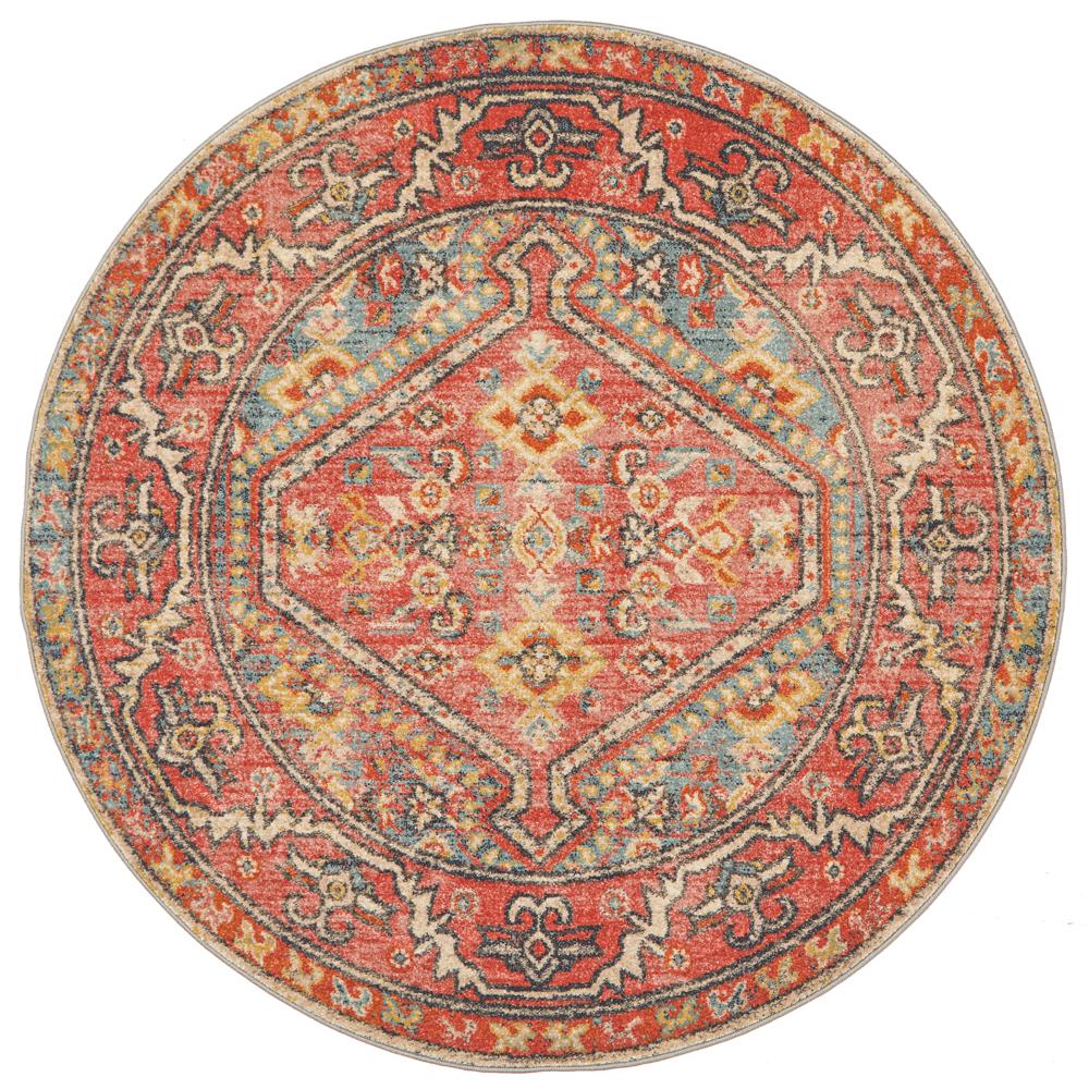 Estate Crimson Round Transitional Rug