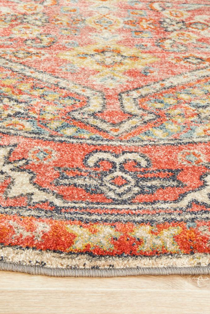 Estate Crimson Round Transitional Rug