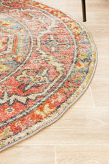 Estate Crimson Round Transitional Rug