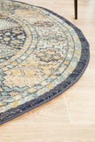 Estate Tope Navy Round Transitional Rug