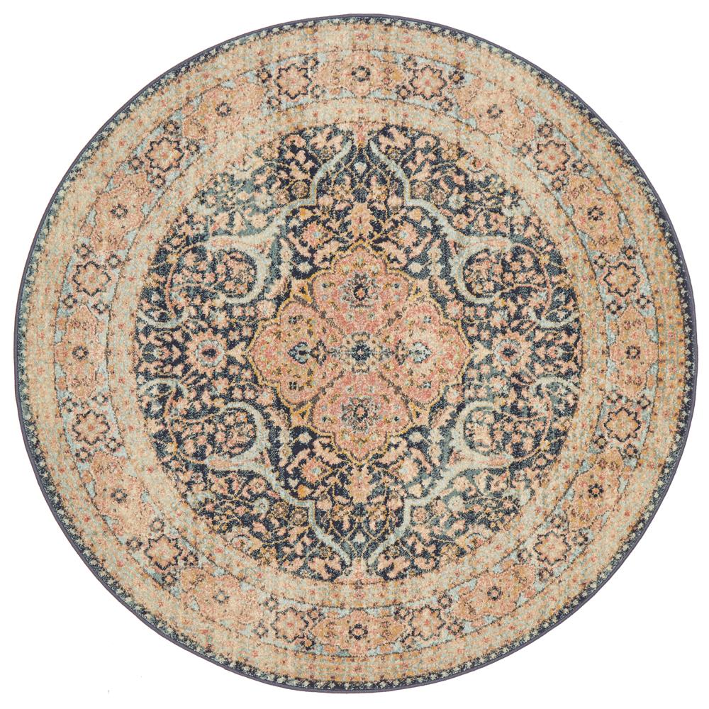 Estate Midnight Navy Round Transitional Rug