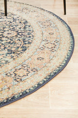 Estate Midnight Navy Round Transitional Rug