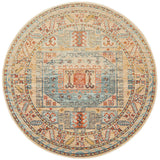 Estate Sky Blue Round Transitional Rug