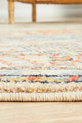 Estate Sky Blue Round Transitional Rug