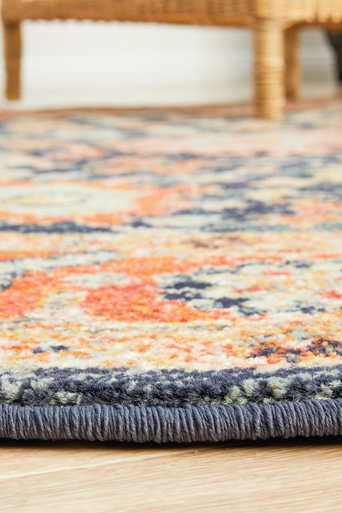 Estate Hacienda Navy Round Transitional Rug