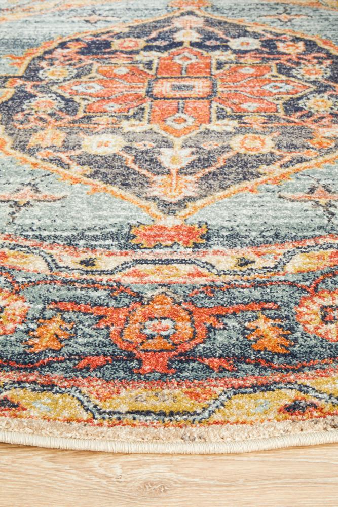 Estate Tope Rust Round Transitional Rug