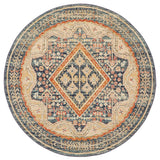 Estate Manse Navy Round Transitional Rug