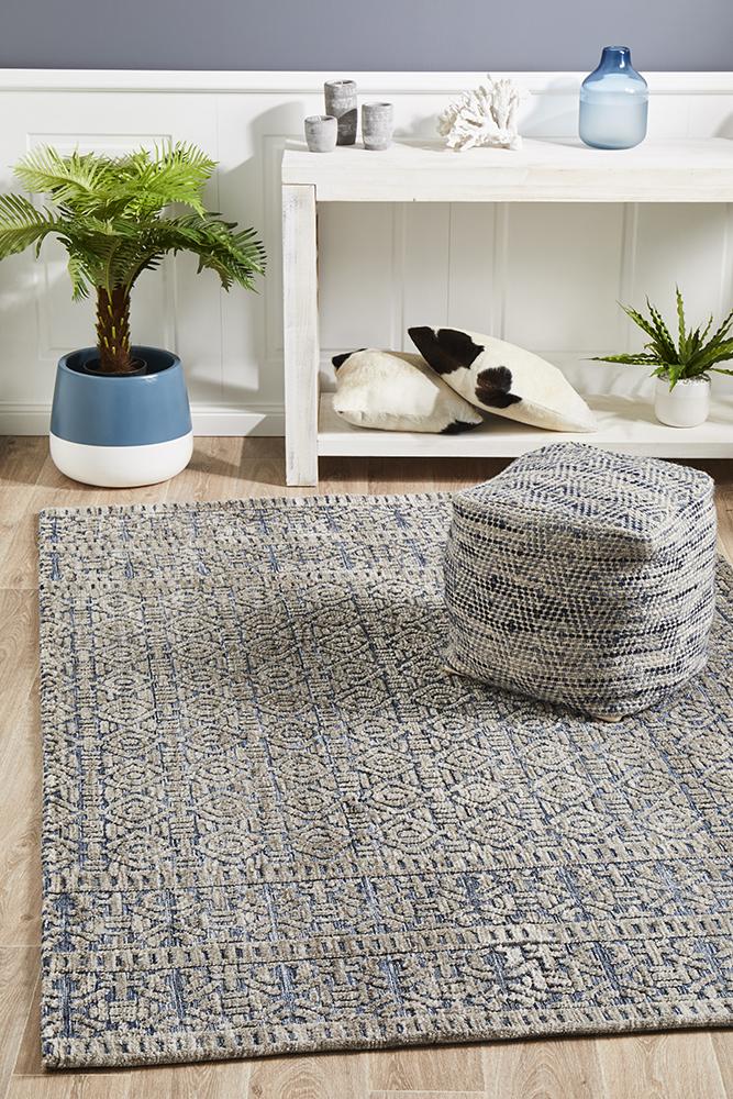 Antalya Navy Grey Transitional Rug