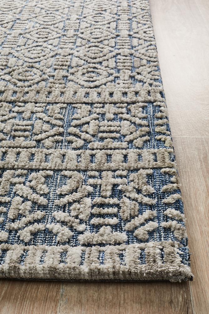 Antalya Navy Grey Transitional Rug