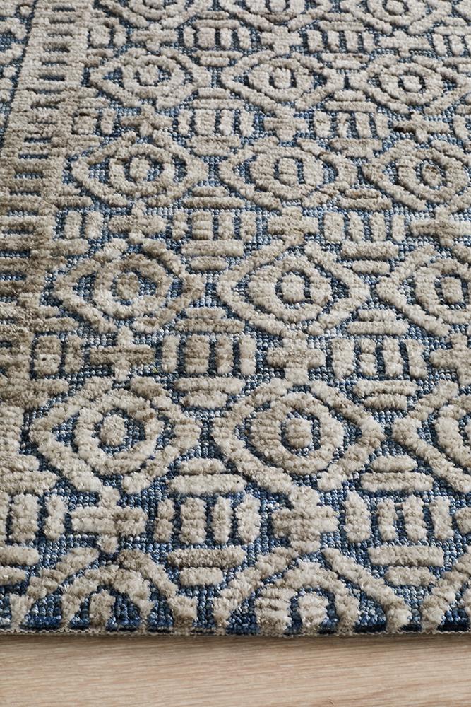 Antalya Navy Grey Transitional Rug