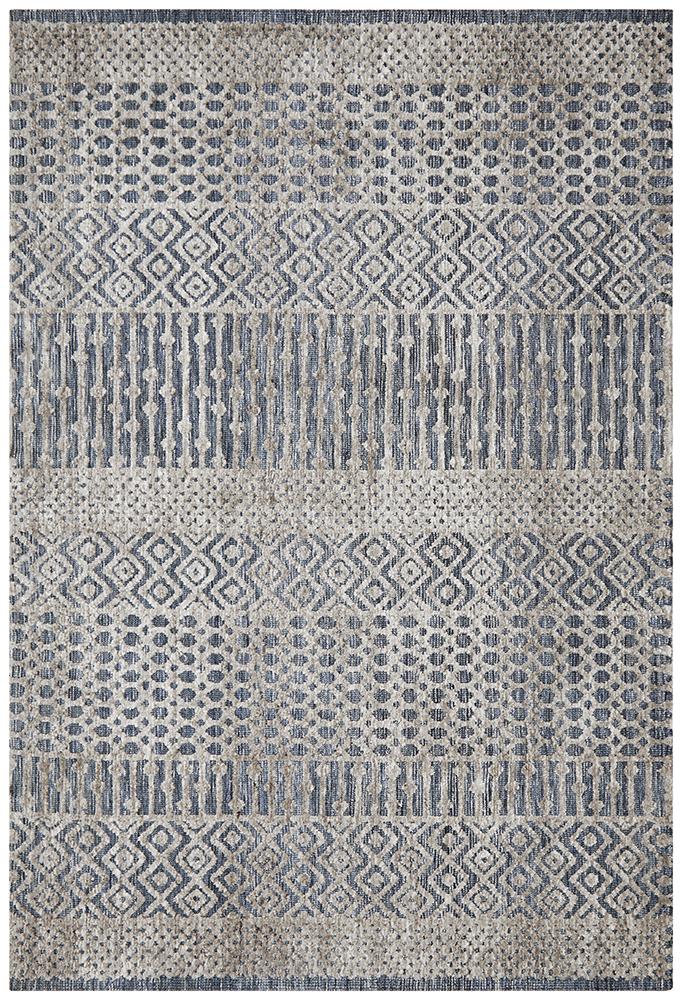 Demre Navy Grey Transitional Rug