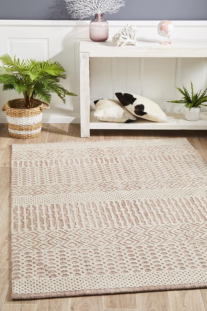 Demre Peach Ivory Transitional Rug