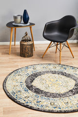 Legion Charcoal Round Transitional Rug