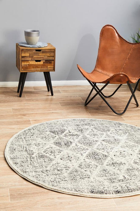 Legion Grey Round Transitional Rug