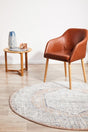 Lymbeth Peach Transitional Round Rug